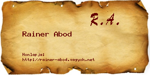 Rainer Abod névjegykártya